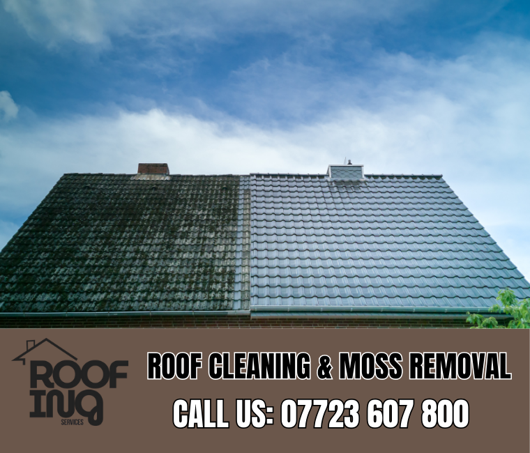 Roof cleaning and moss removal in Fowey