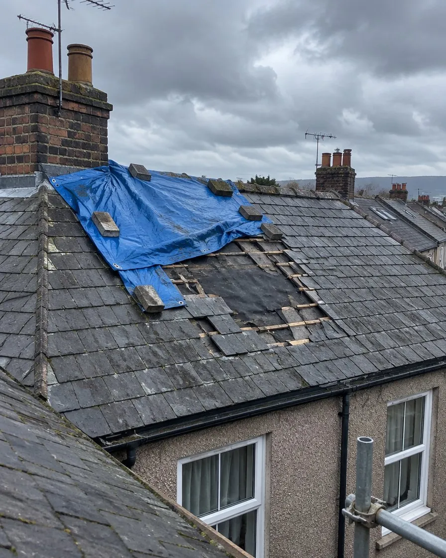 Storm damage and insurance work in Fowey